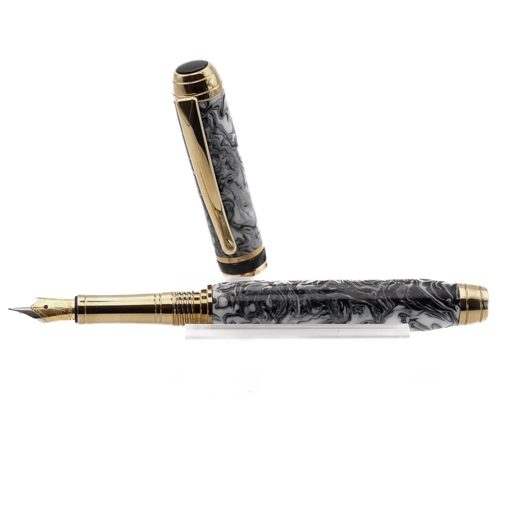 Black and White Luxury Fountain Pen with Titanium Gold Plate (1152)