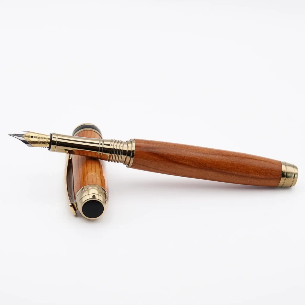 Luxury Yew Fountain Pen with Titanium Gold Fittings (1154)
