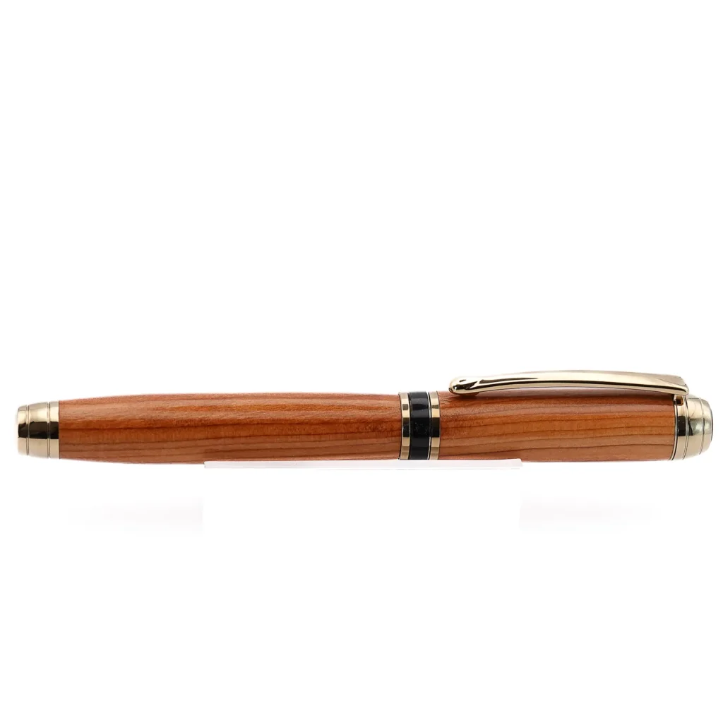 Luxury Yew Fountain Pen with Titanium Gold Fittings (1154)