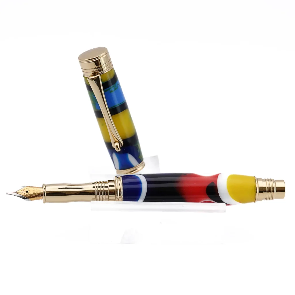 Multicoloured Fountain pen with Gold Plated Fittings (1164)