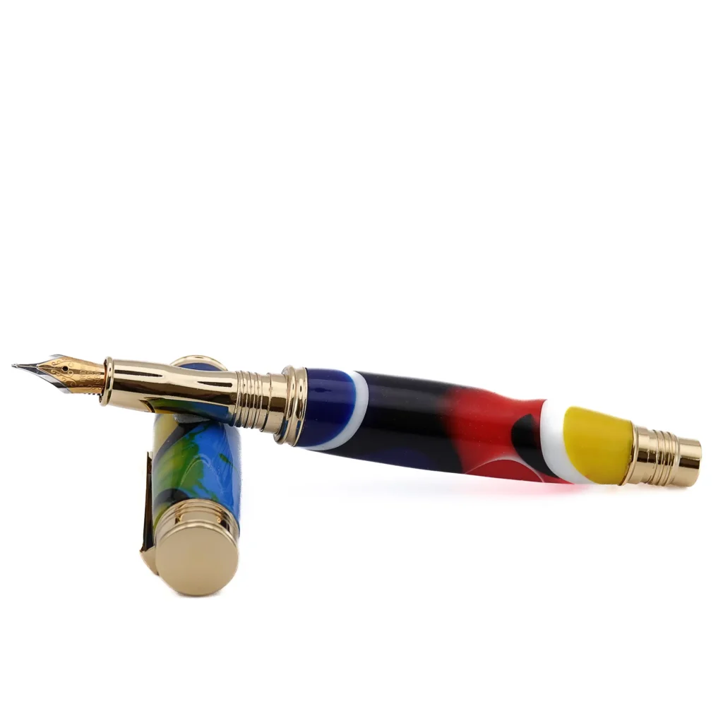 Multicoloured Fountain pen with Gold Plated Fittings (1164)