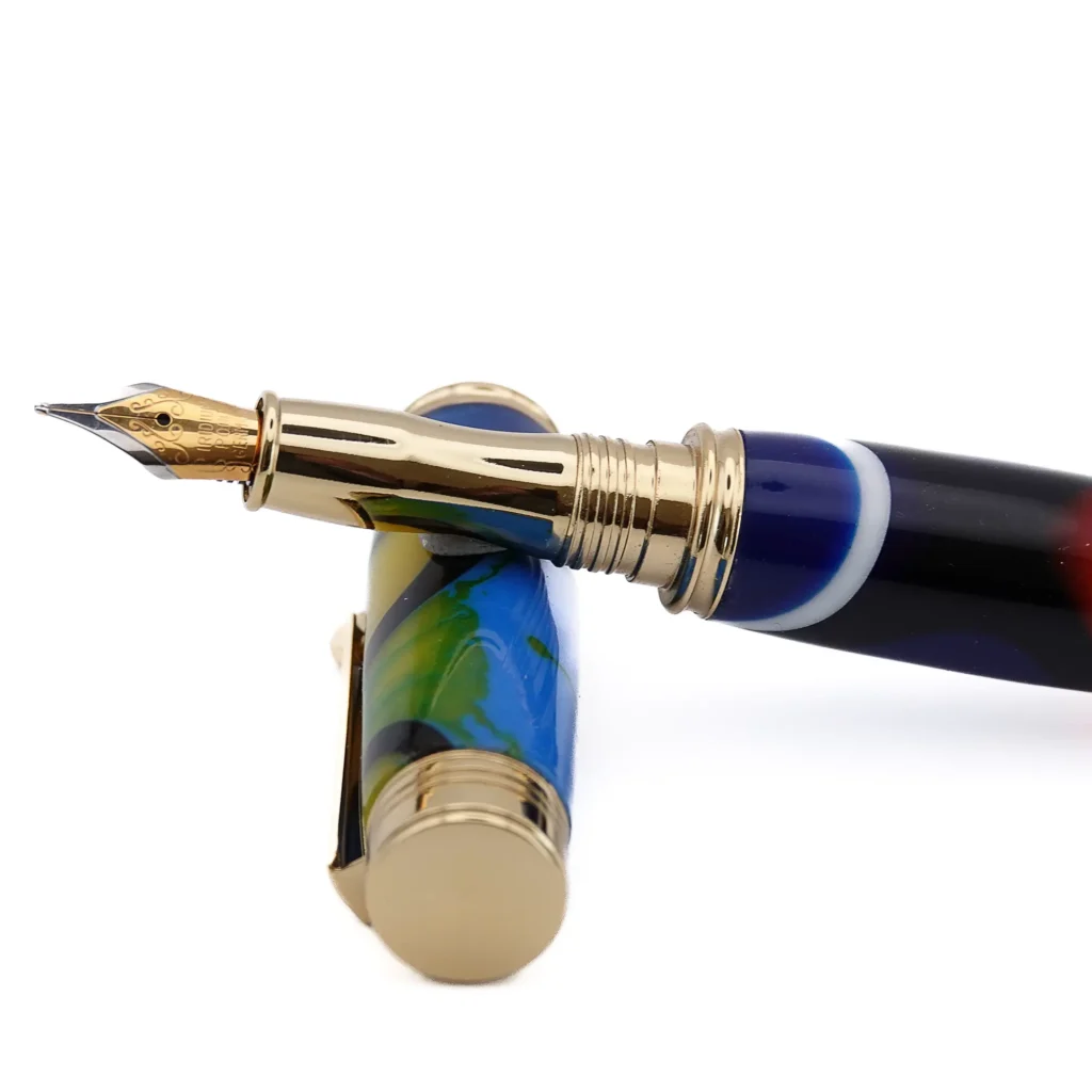 Multicoloured Fountain pen with Gold Plated Fittings (1164)