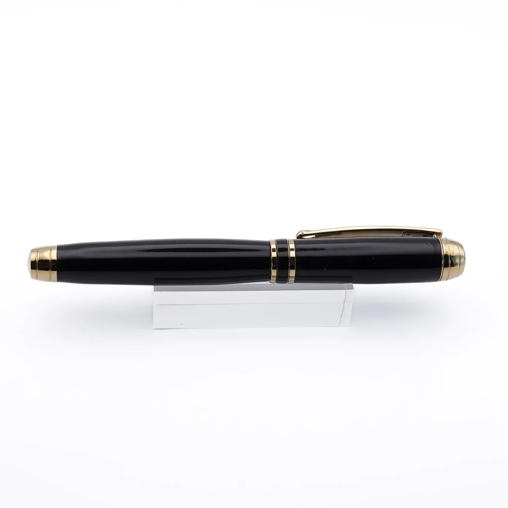 Black Luxury Pen with Titanium Gold and Black Chrome Fittings (1174)