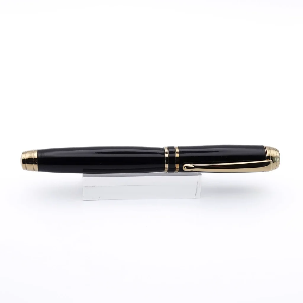 Black Luxury Pen with Titanium Gold and Black Chrome Fittings (1174)