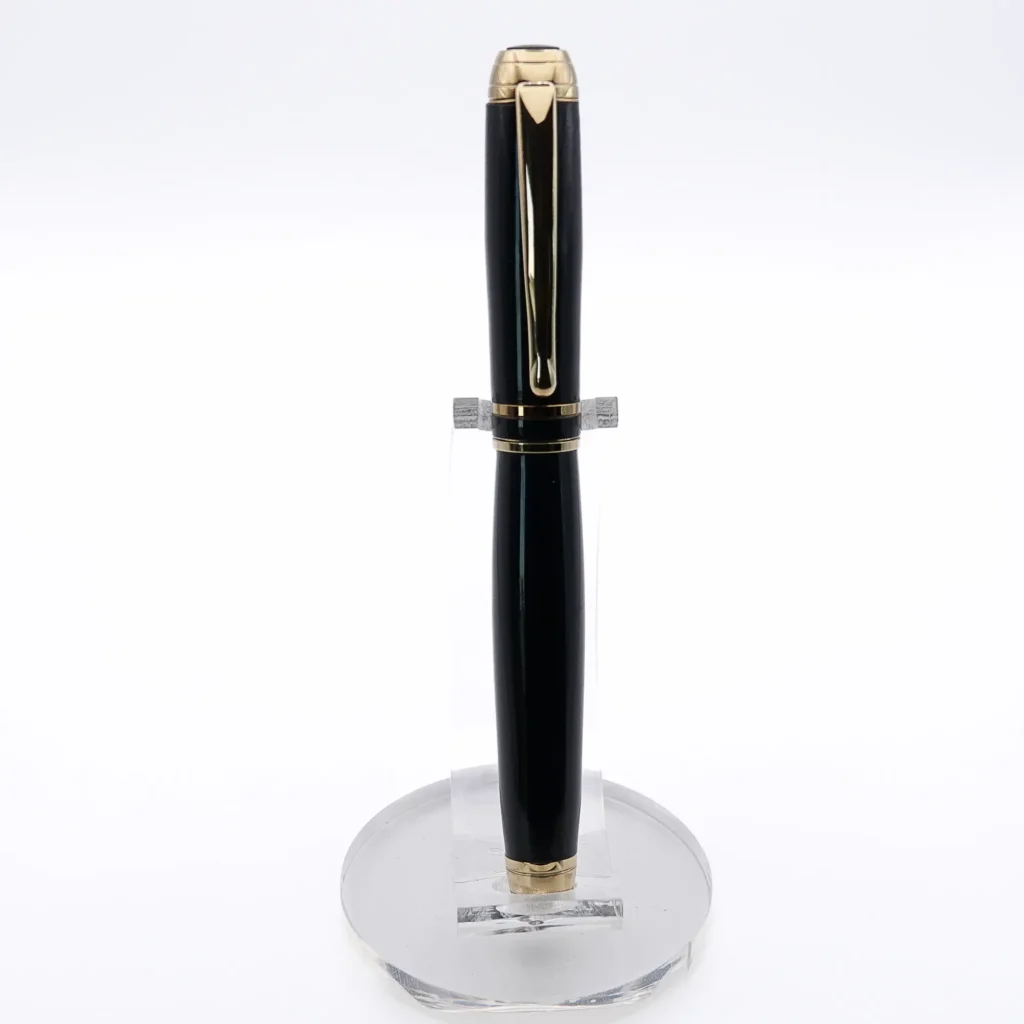 Black Luxury Pen with Titanium Gold and Black Chrome Fittings (1174)