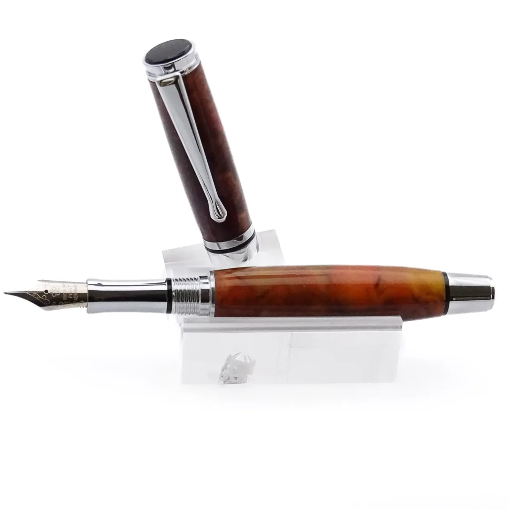 Multicoloured Fountain Pen with Chrome and Black Plated Fittings (1181)