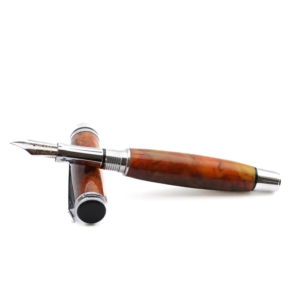 Multicoloured Fountain Pen with Chrome and Black Plated Fittings (1181)