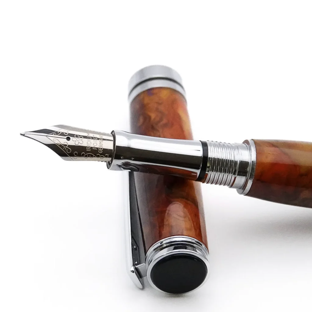 Multicoloured Fountain Pen with Chrome and Black Plated Fittings (1181)