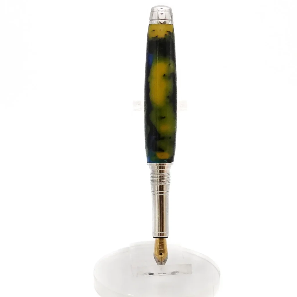Multicoloured Fountain Pen with Rhodium and Black Chrome (1187)