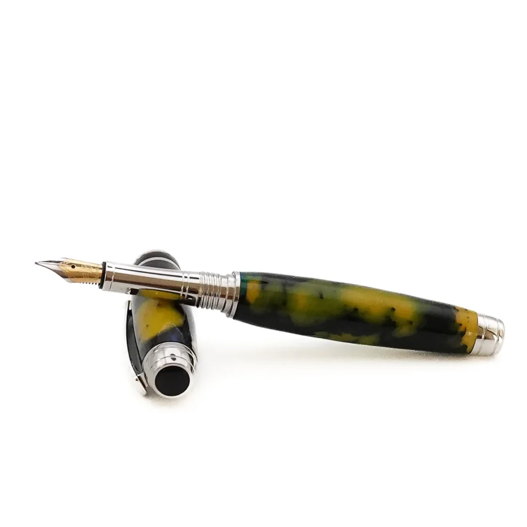 Multicoloured Fountain Pen with Rhodium and Black Chrome (1187)