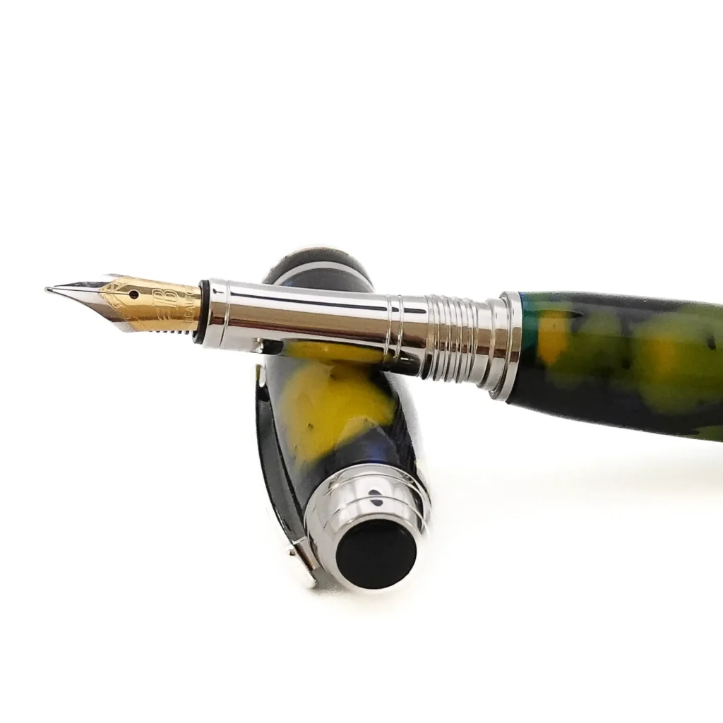 Multicoloured Fountain Pen with Rhodium and Black Chrome (1187)