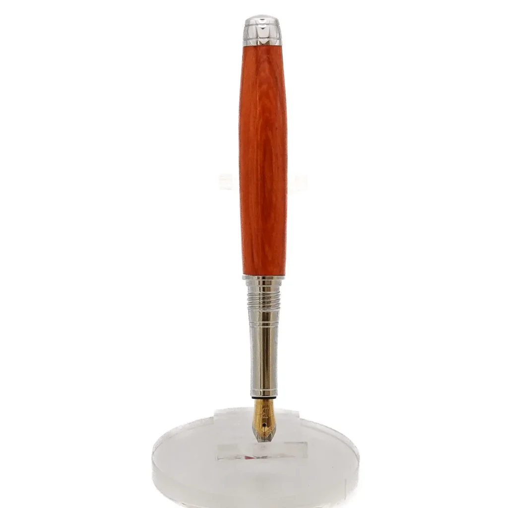 Padauk Fountain Pen With Rhodium and Black Chrome (1188)