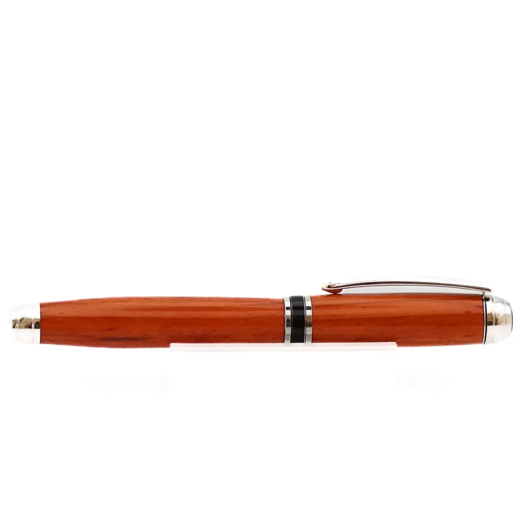 Padauk Fountain Pen With Rhodium and Black Chrome (1188)