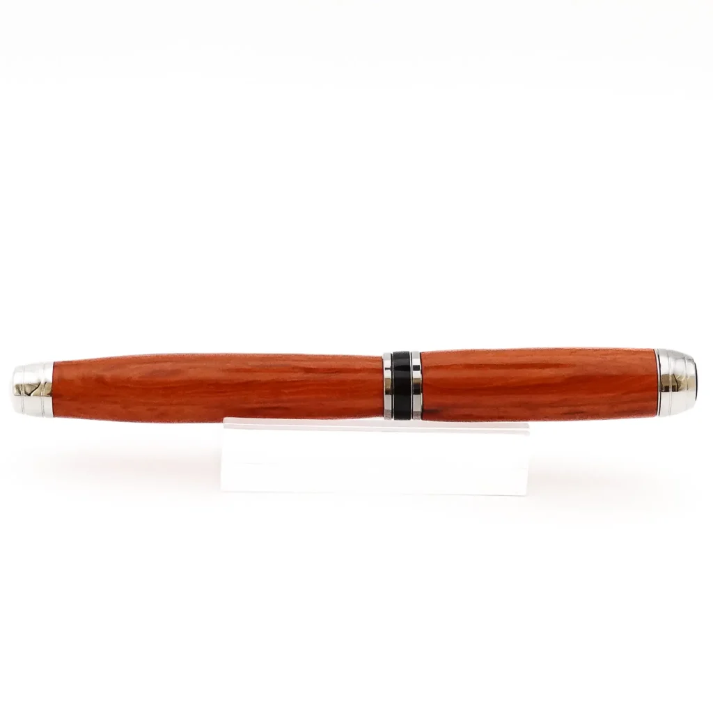Padauk Fountain Pen With Rhodium and Black Chrome (1188)