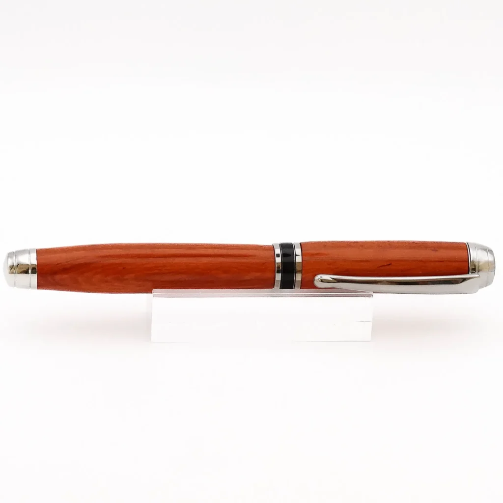 Padauk Fountain Pen With Rhodium and Black Chrome (1188)
