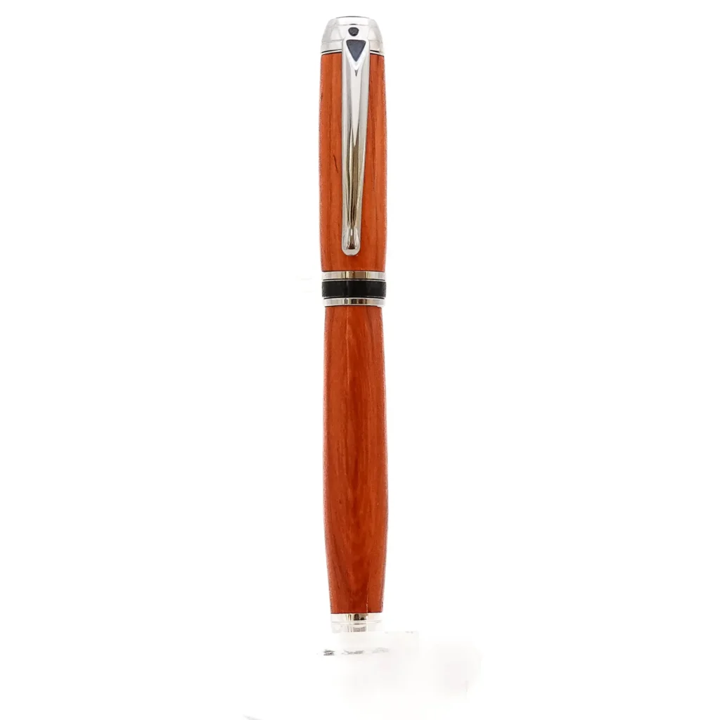 Padauk Fountain Pen With Rhodium and Black Chrome (1188)