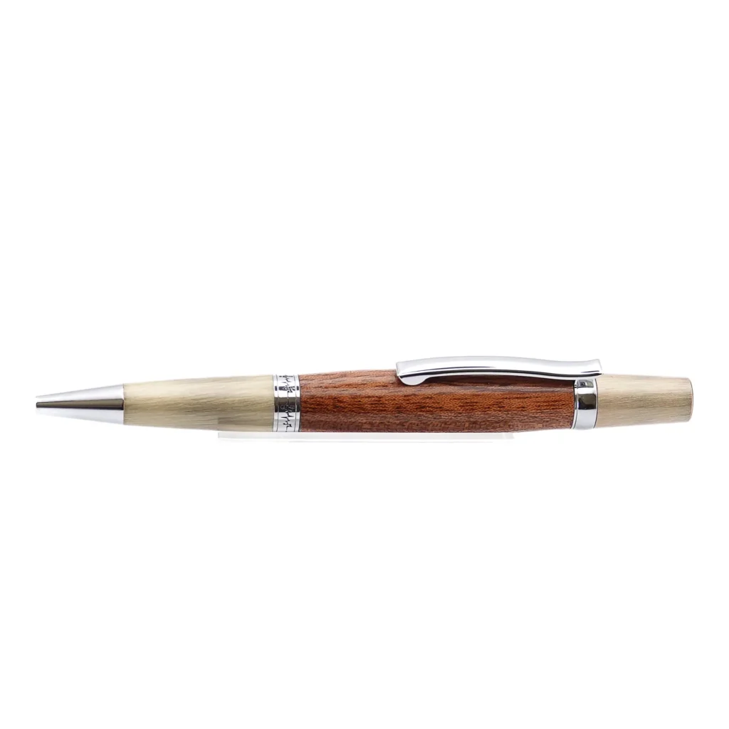 Utile Ballpoint Pen with Chrome and Brushed Antiqued Gold Fittings (454)