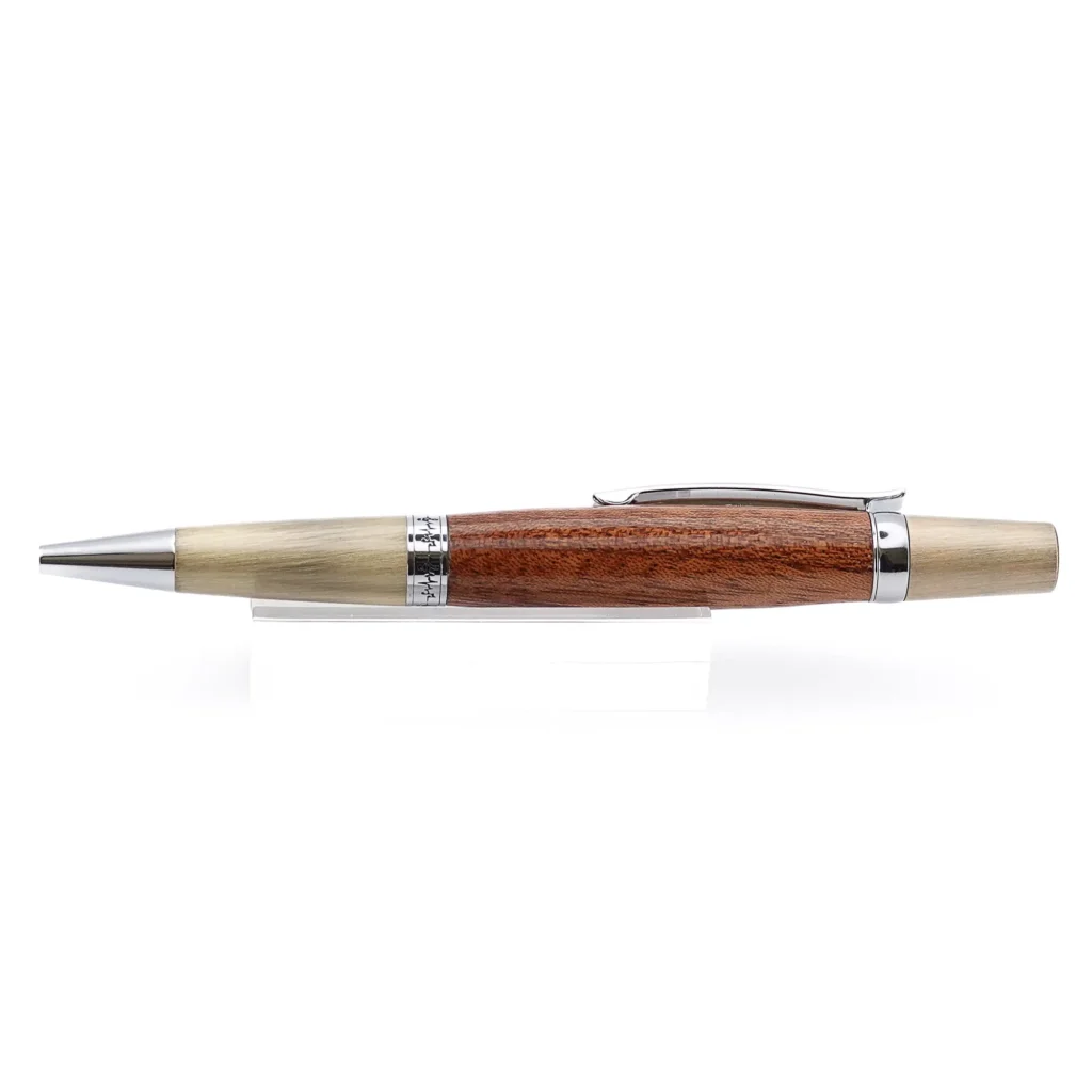 Utile Ballpoint Pen with Chrome and Brushed Antiqued Gold Fittings (454)