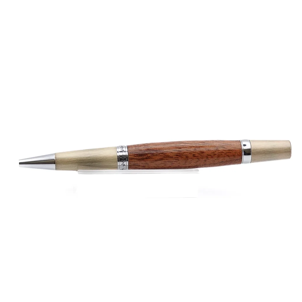 Utile Ballpoint Pen with Chrome and Brushed Antiqued Gold Fittings (454)