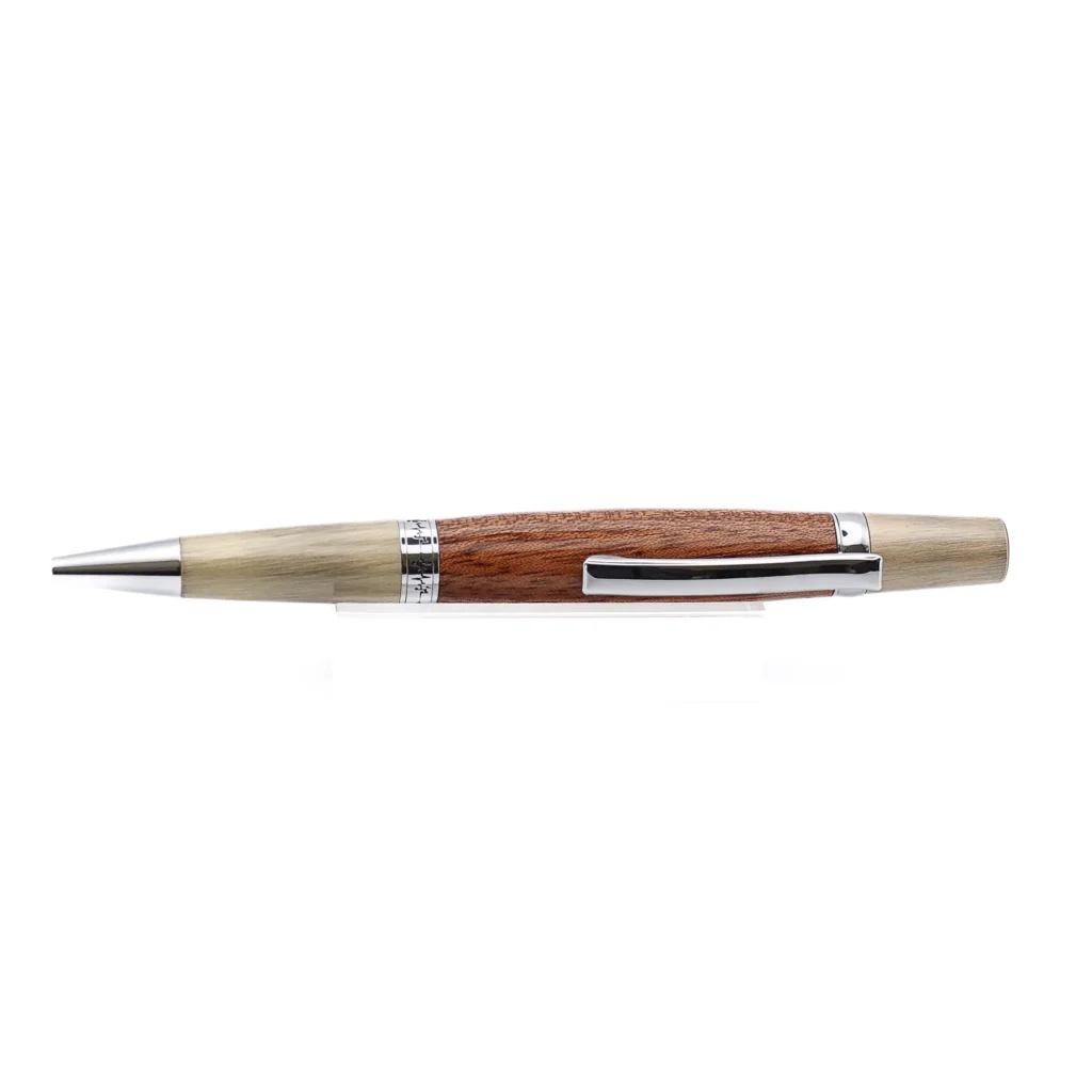 Utile Ballpoint Pen with Chrome and Brushed Antiqued Gold Fittings (454)