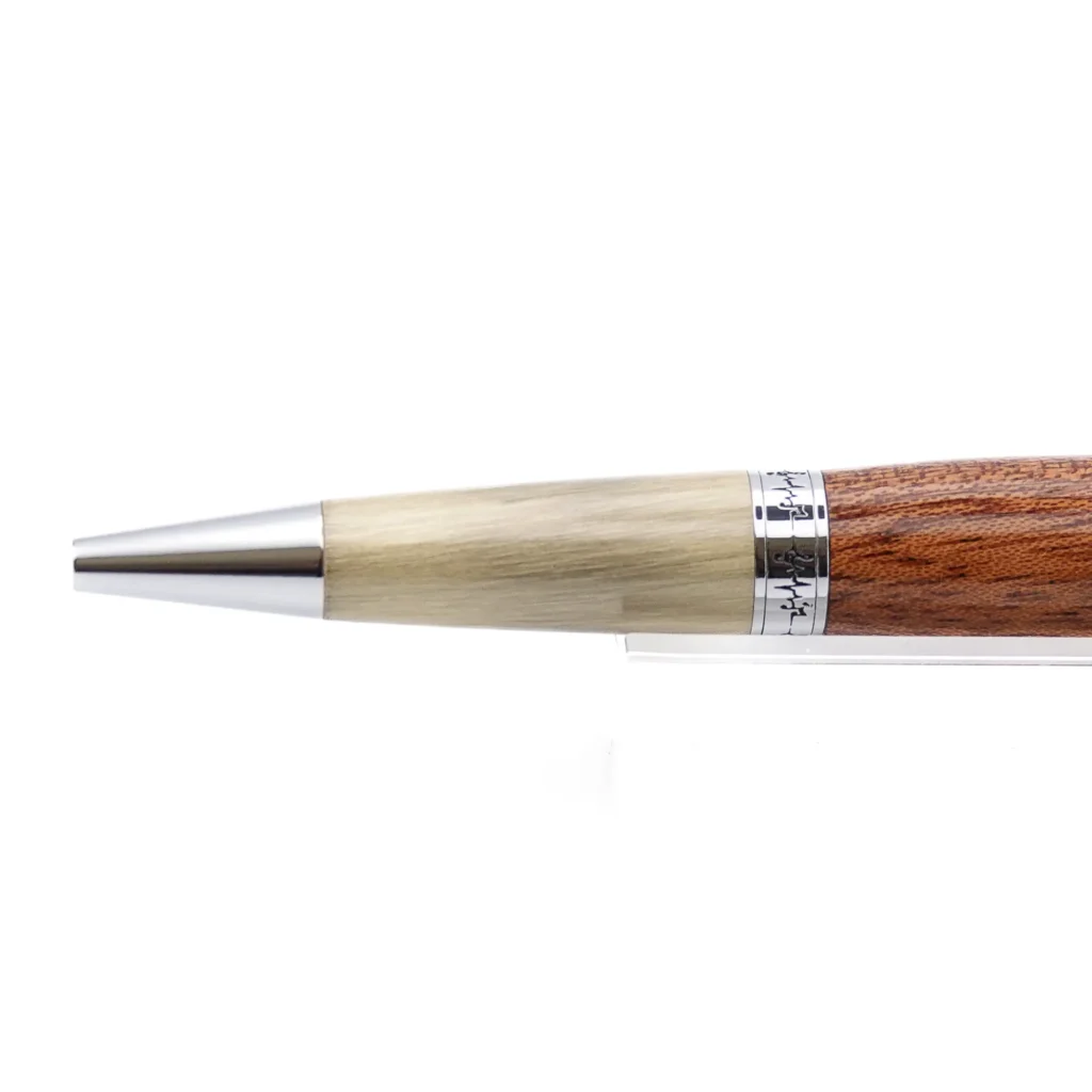 Utile Ballpoint Pen with Chrome and Brushed Antiqued Gold Fittings (454)
