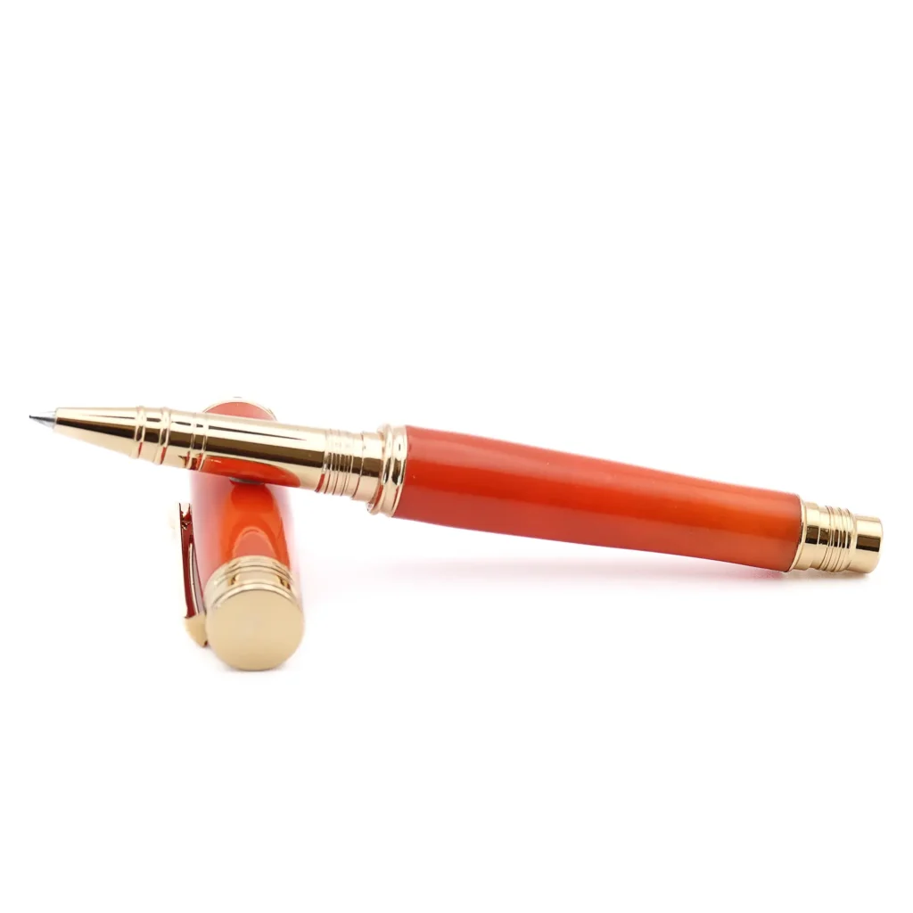 Orange Rollerball Pen with Gold Plated Fittings (798)