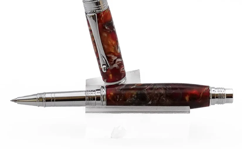 Multicoloured Rollerball Pen with Chrome Plated Fittings (1200)
