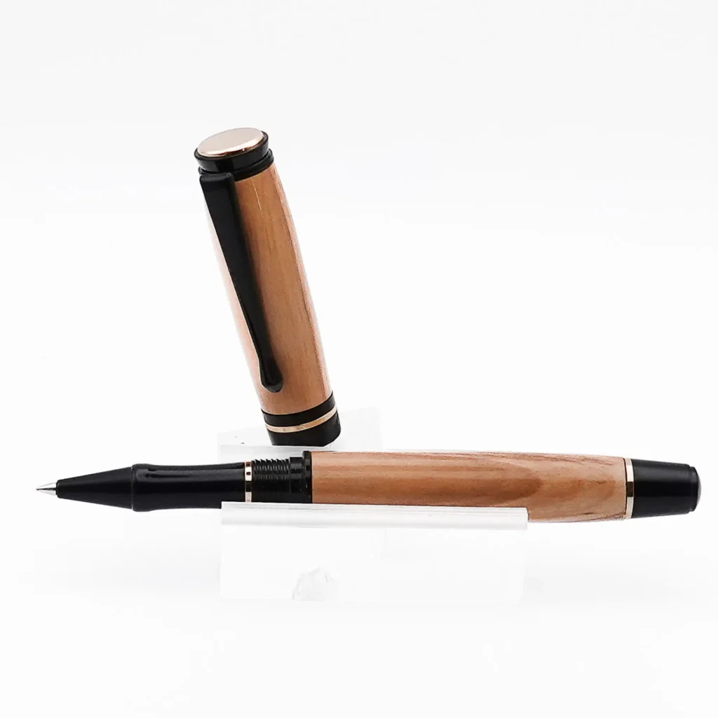Mid Range Rollerball Pen in Olive with Black and Gold Fittings (1211)