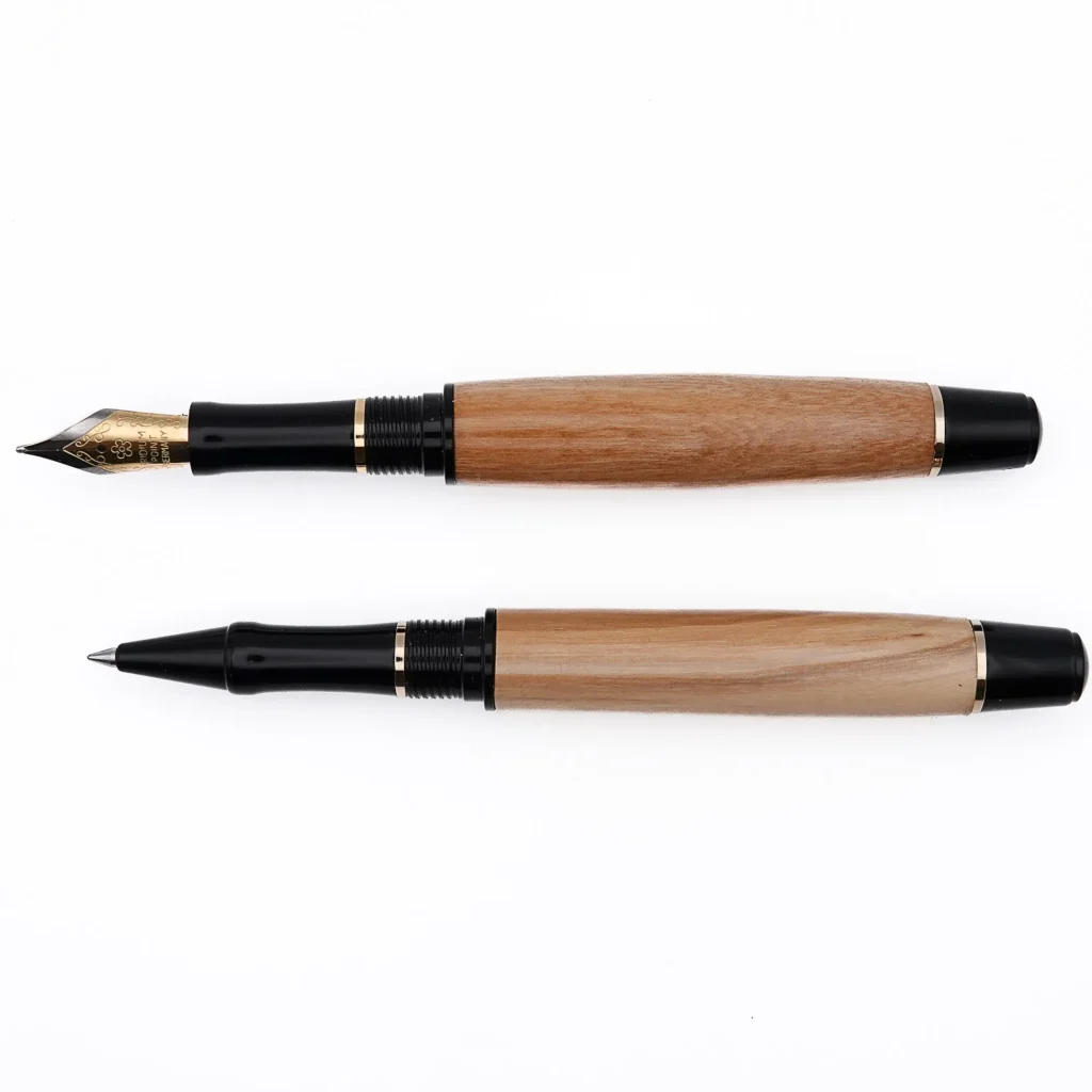 Mid Range Rollerball Pen in Olive with Black and Gold Fittings (1211)