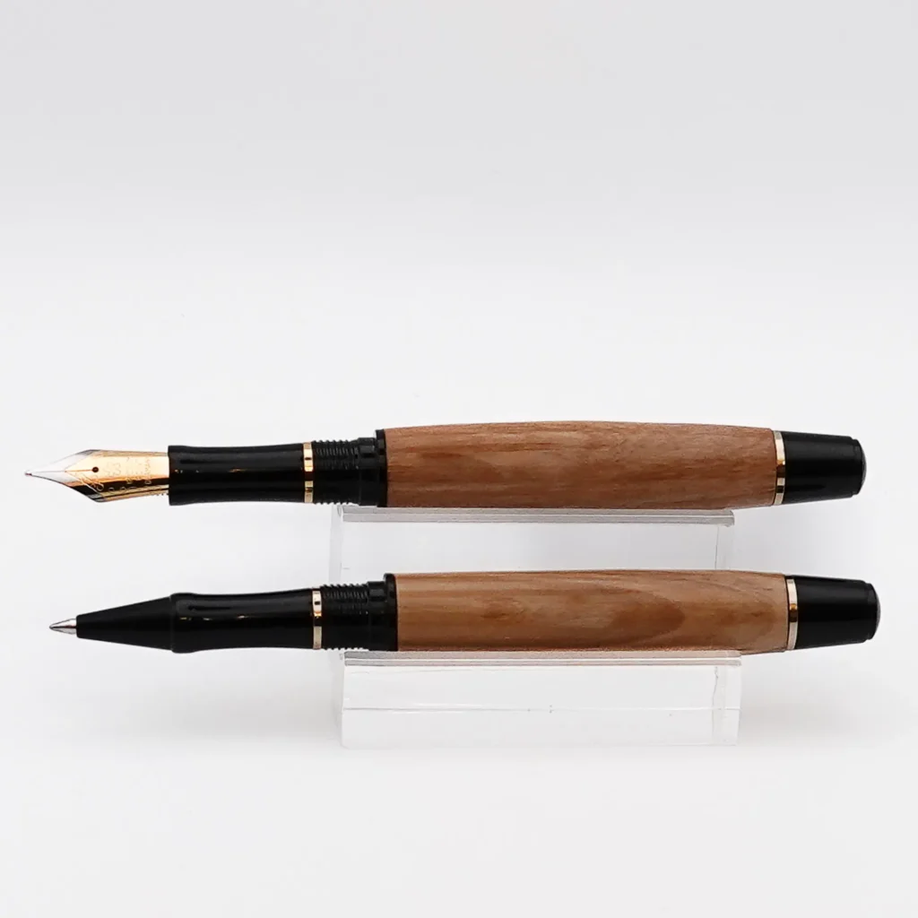 Mid Range Rollerball Pen in Olive with Black and Gold Fittings (1211)