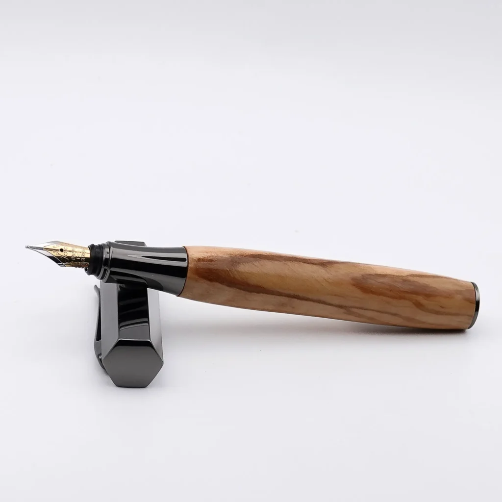 Olive Fountain Pen with Gun Metal Fittings (1215)