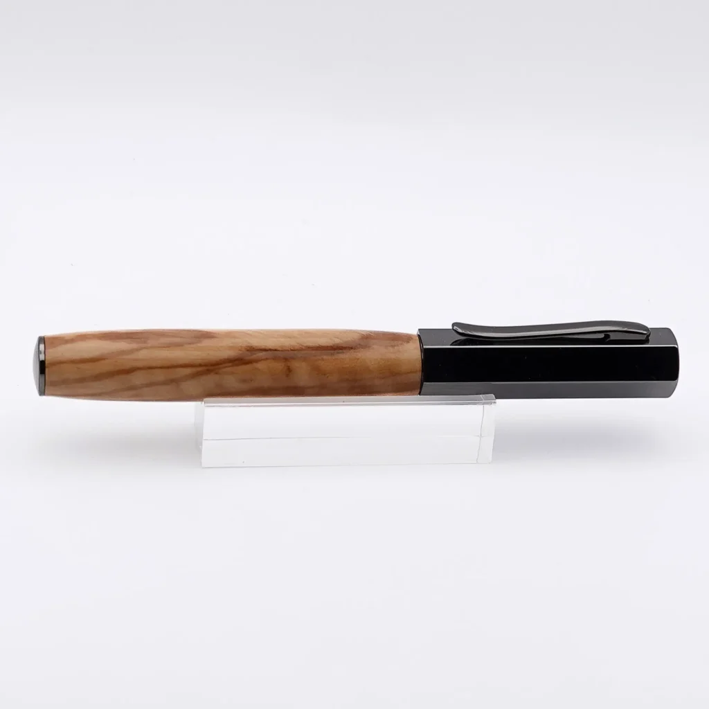 Olive Fountain Pen with Gun Metal Fittings (1215)