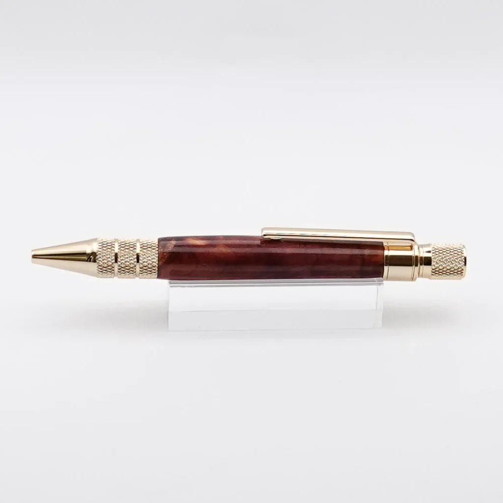 Cedar Industrial Ballpoint Pen with Gold Plated Fittings (1217)