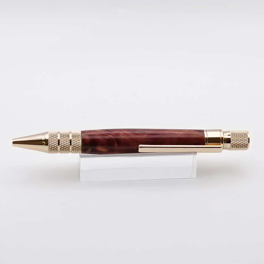 Cedar Industrial Ballpoint Pen with Gold Plated Fittings (1217)