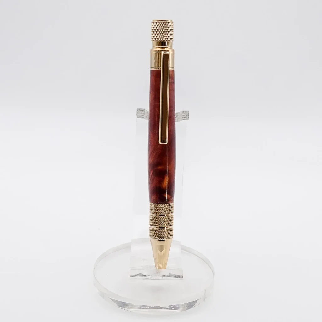 Cedar Industrial Ballpoint Pen with Gold Plated Fittings (1217)