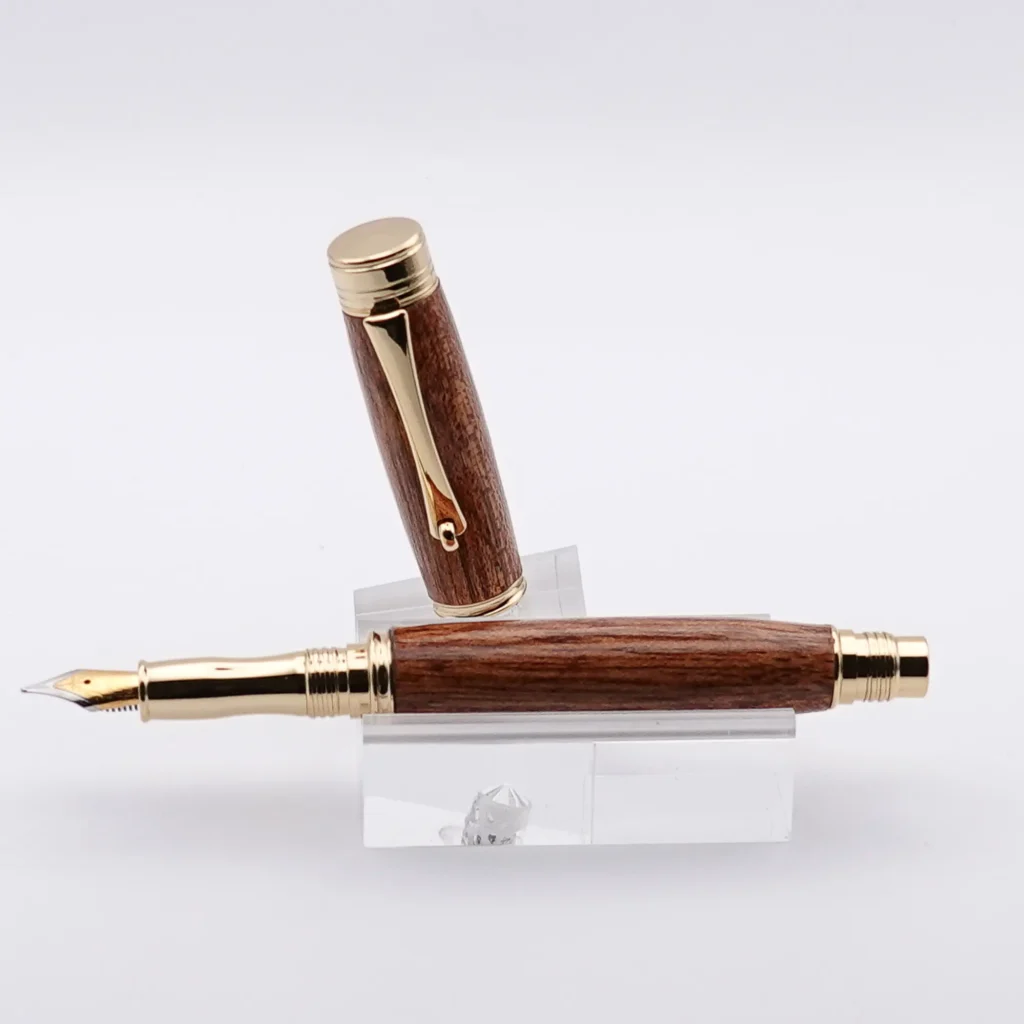Fountain Pen in Meranti with Gold Plated Fittings