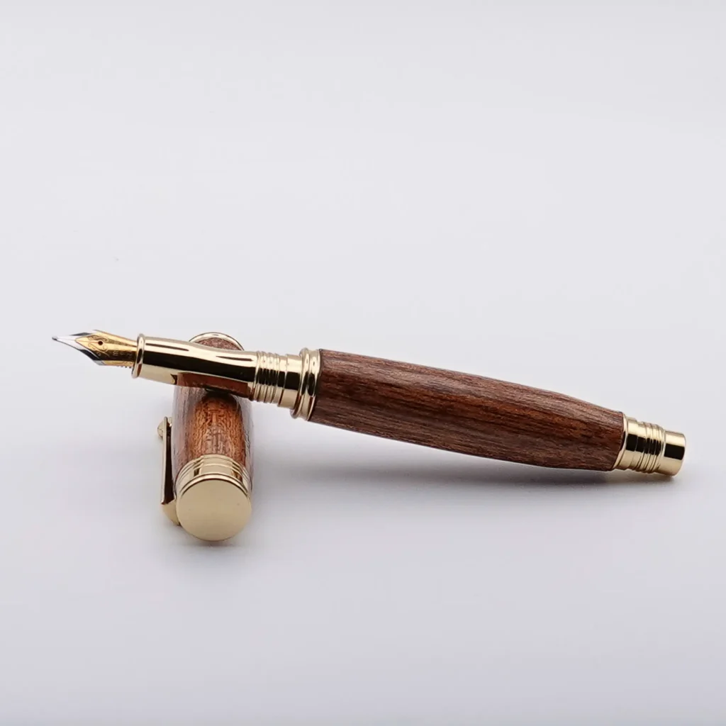 Fountain Pen in Meranti with Gold Plated Fittings