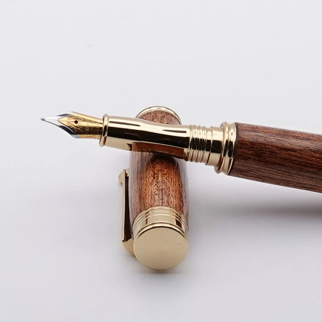 Fountain Pen in Meranti with Gold Plated Fittings