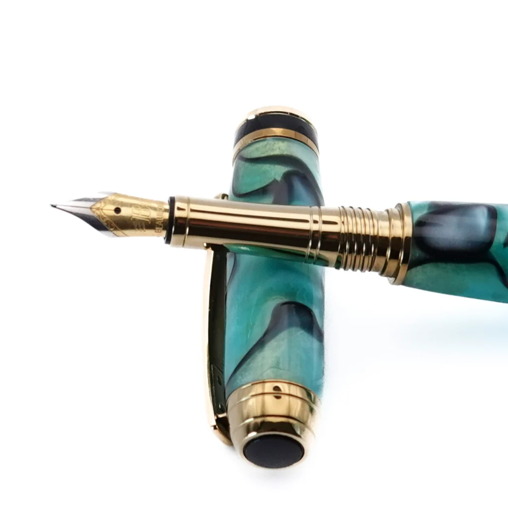 Multicoloured Luxury Fountain Pen with Titanium Gold and Black Chrome Fittings (1223)