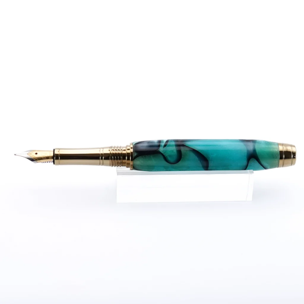 Multicoloured Luxury Fountain Pen with Titanium Gold and Black Chrome Fittings (1223)