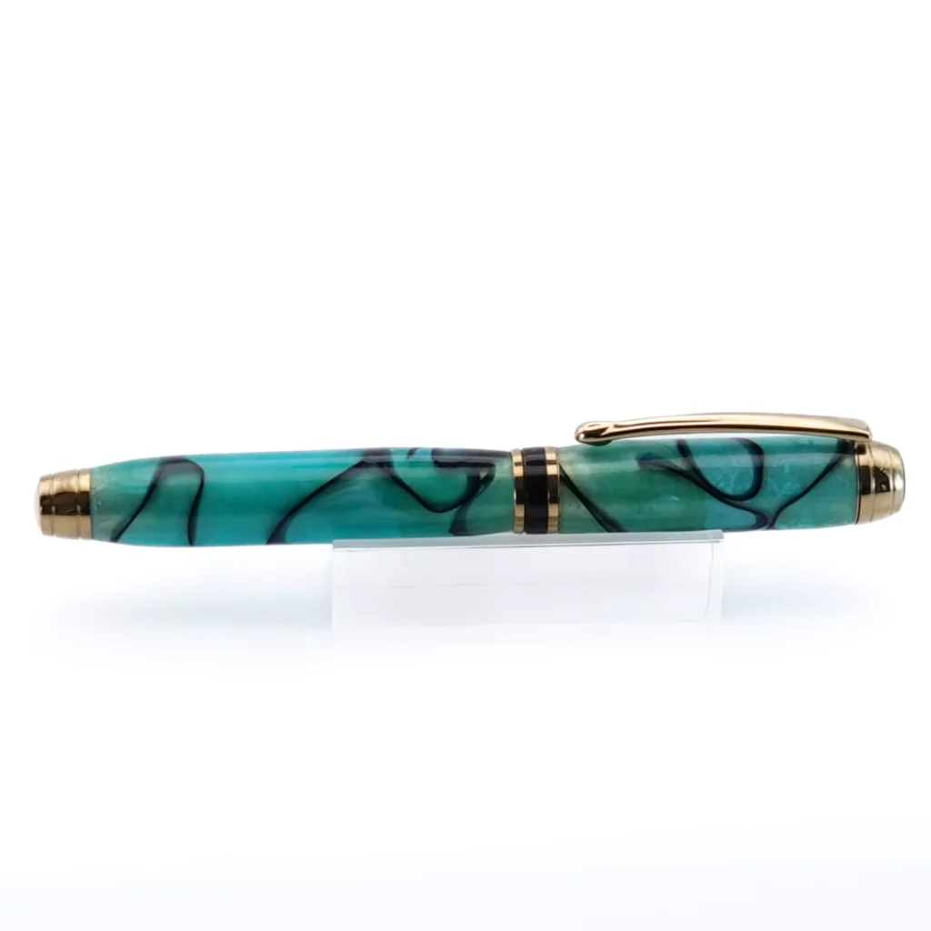 Multicoloured Luxury Fountain Pen with Titanium Gold and Black Chrome Fittings (1223)