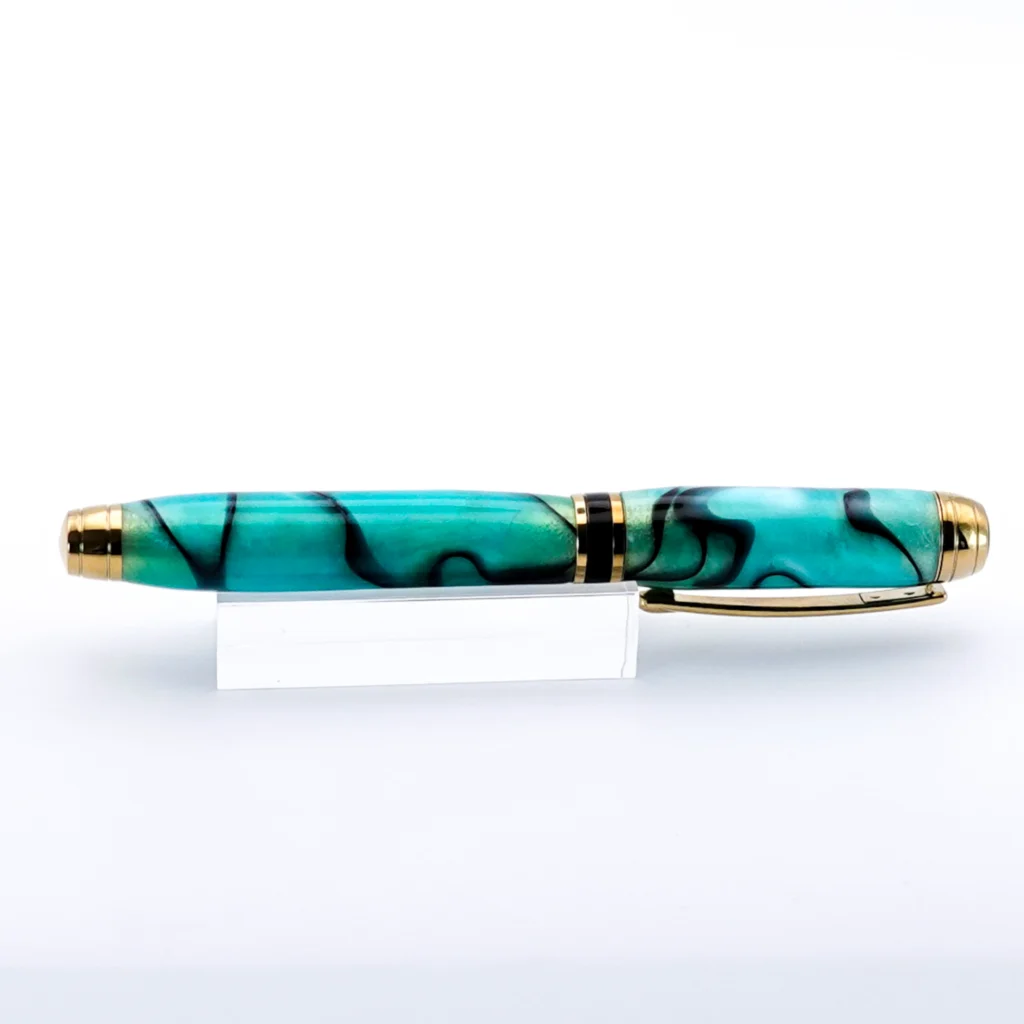 Multicoloured Luxury Fountain Pen with Titanium Gold and Black Chrome Fittings (1223)