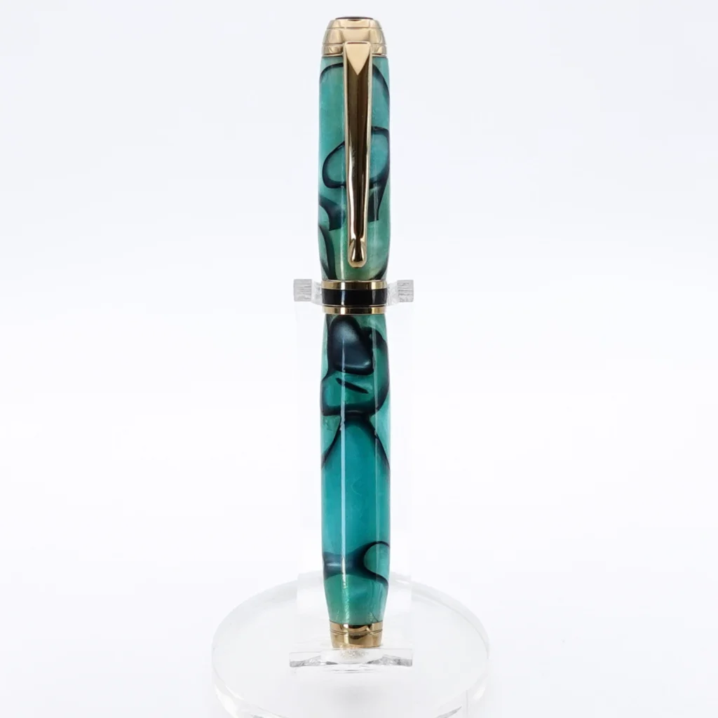 Multicoloured Luxury Fountain Pen with Titanium Gold and Black Chrome Fittings (1223)