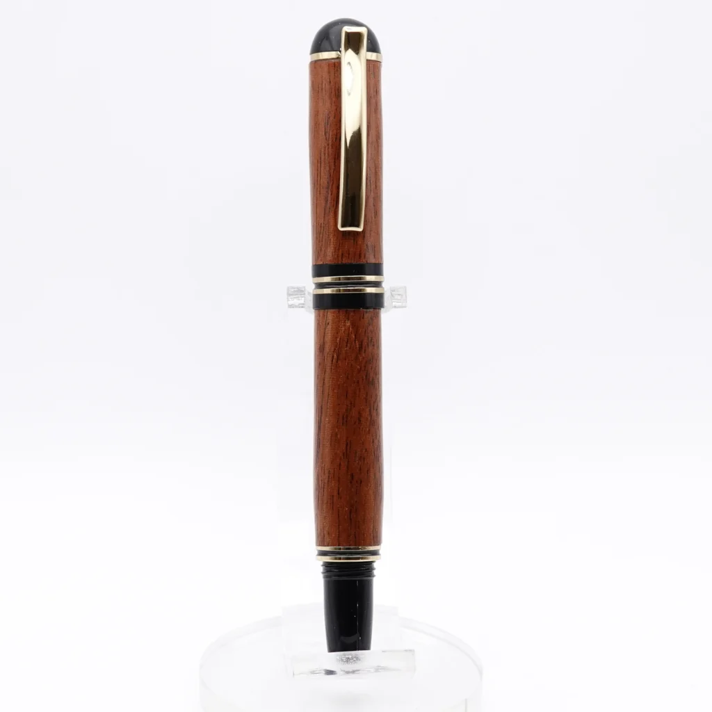Mahogany Fountain Pen with Black Fittings and Gold Plated Highlights (1225)