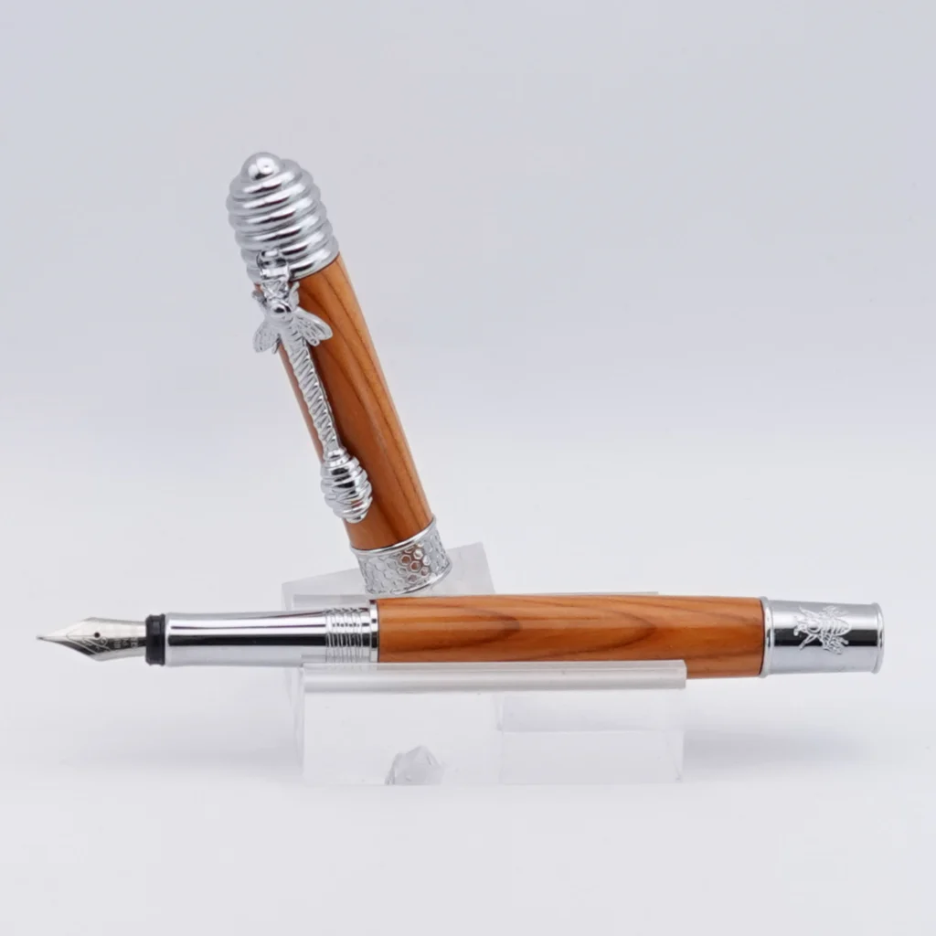 Yew Honeybee Fountain Pen with Chrome Plated Fittings (1226)