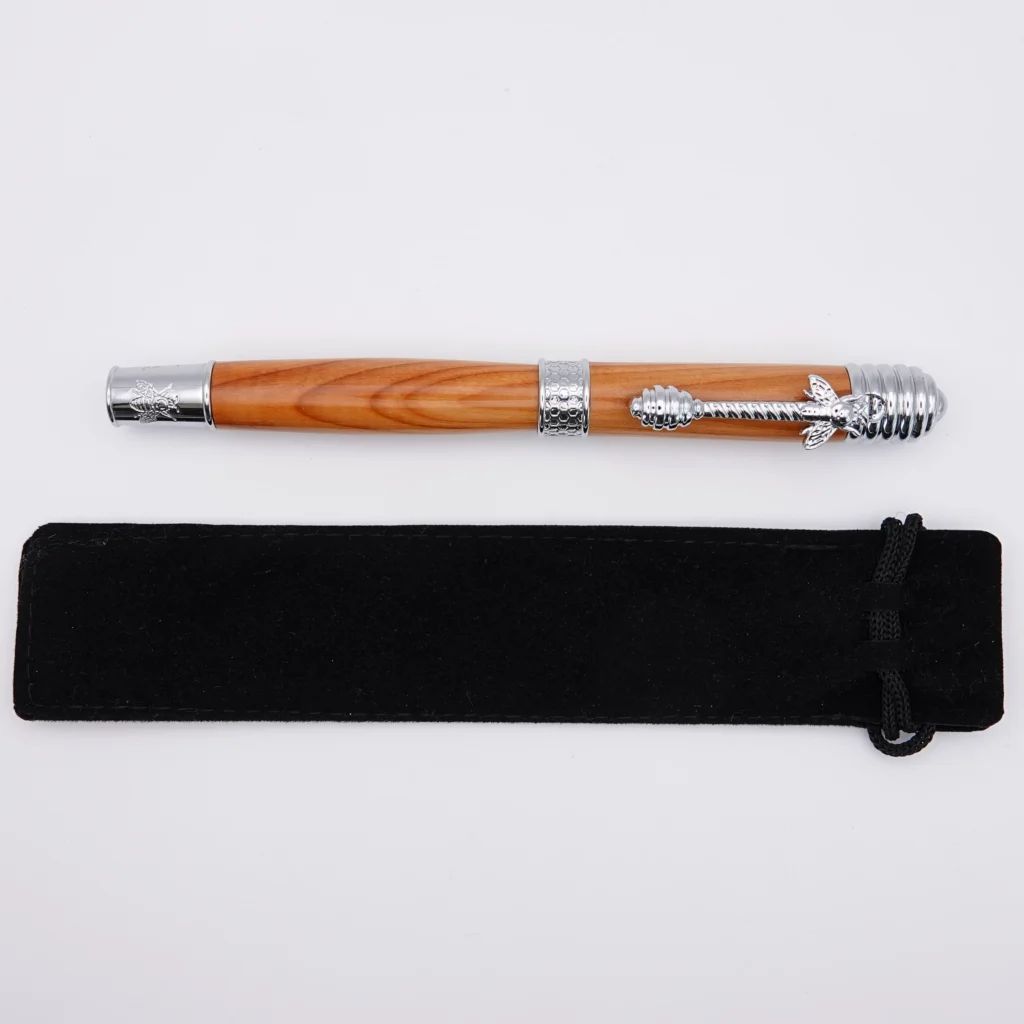 Yew Honeybee Rollerball Pen with Chrome Plated Fittings (1227)