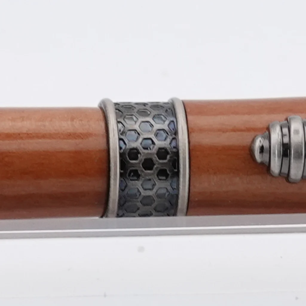 Pear Wood Honeybee Fountain Pen with Gun Metal Plated Fittings (1228)