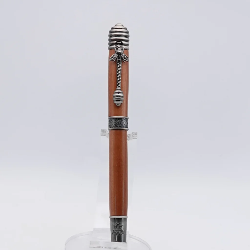 Pear Wood Honeybee Fountain Pen with Gun Metal Plated Fittings (1228)