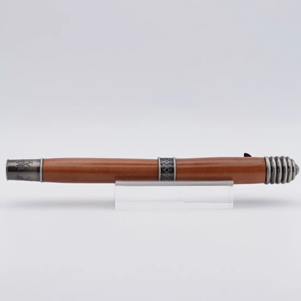 Pear Wood Honeybee Fountain Pen with Gun Metal Plated Fittings (1228)