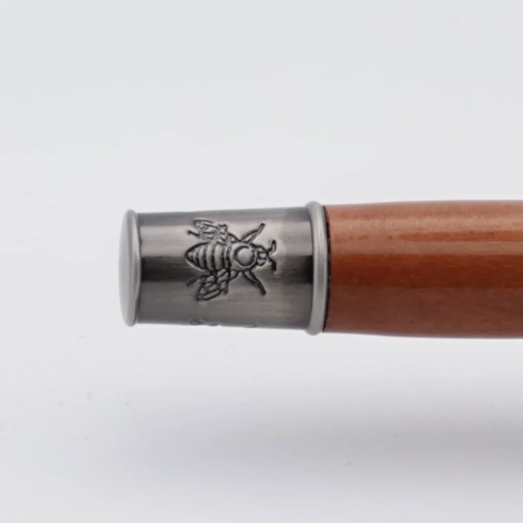 Pear Wood Honeybee Fountain Pen with Gun Metal Plated Fittings (1228)